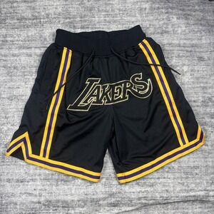 Sports Lakers NBA Shorts Black Mesh Gold Purple Retro Basketball Mens Size S